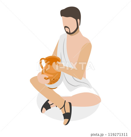 3D Isometric Flat  Set of Ancient Roman Characters. Item 1 119271311