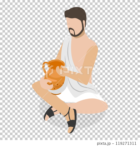 3D Isometric Flat  Set of Ancient Roman Characters. Item 1 119271311