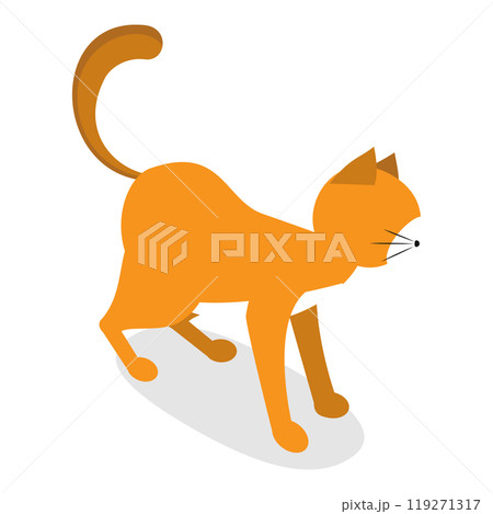 3D Isometric Flat  Set of Cats Behavior Poses. Item 12 119271317