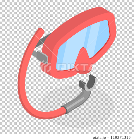 3D Isometric Flat  Set of Dive Glasses. Item 1 119271319