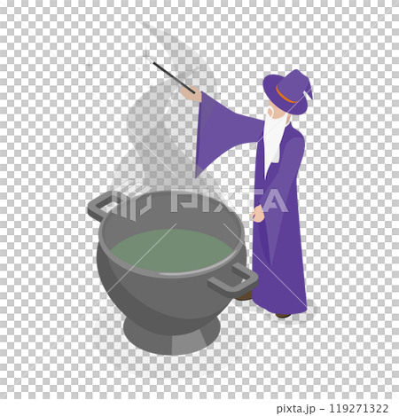 3D Isometric Flat  Set of Fairytale Characters and Items. Item 5 119271322