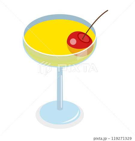 3D Isometric Flat  Set of Cocktails. Item 4 3D Isometric Flat  Set of Cocktails. Item 4 119271329