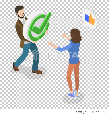 3D Isometric Flat  Set of Immigration Visa. Item 2 119271337