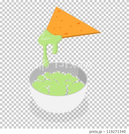 3D Isometric Flat  Set of Nachos. Item 4 119271340