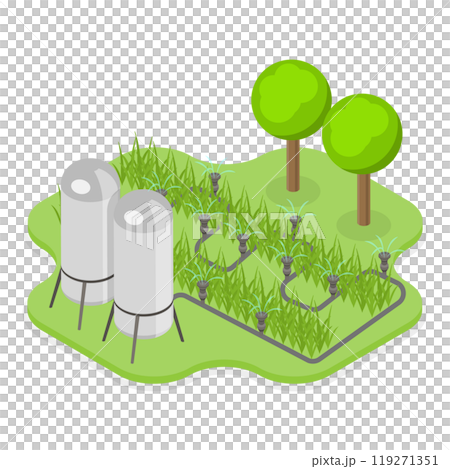 3D Isometric Flat  Illustration of Irrigation System. Item 2 119271351