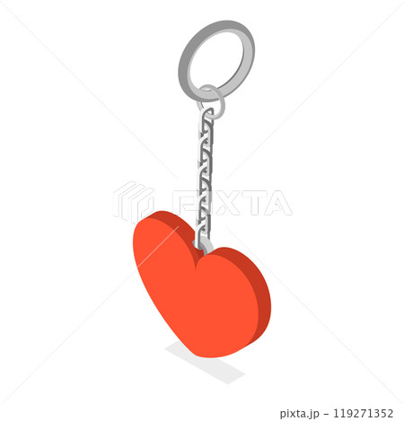 3D Isometric Flat  Set of Keychains. Item 4 119271352