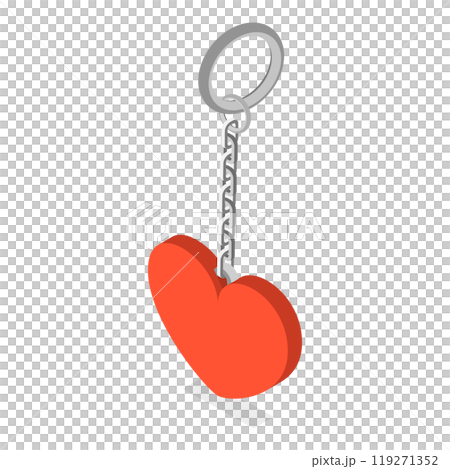 3D Isometric Flat  Set of Keychains. Item 4 3D Isometric Flat  Set of Keychains. Item 4 119271352