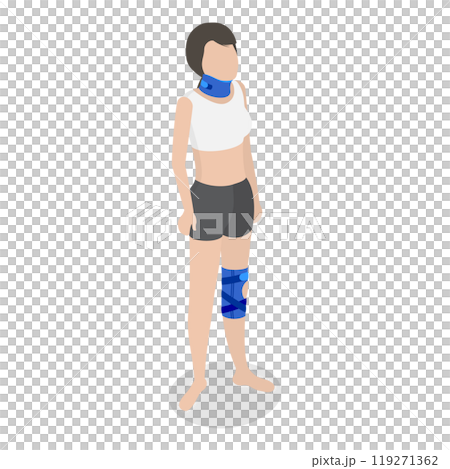 3D Isometric Flat  Illustration of Rehabilitation After Trauma. Item 4 119271362