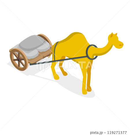 3D Isometric Flat  Set of Draft Animals. Item 1 119271377