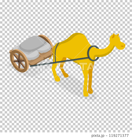 3D Isometric Flat  Set of Draft Animals. Item 1 119271377