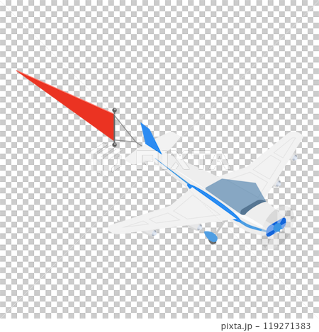 3D Isometric Flat  Set of Aircrafts In Sky With Banners. Item 1 119271383