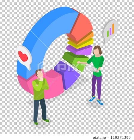 3D Isometric Flat  Illustration of Marketing Research Strategies. Item 3 119271399