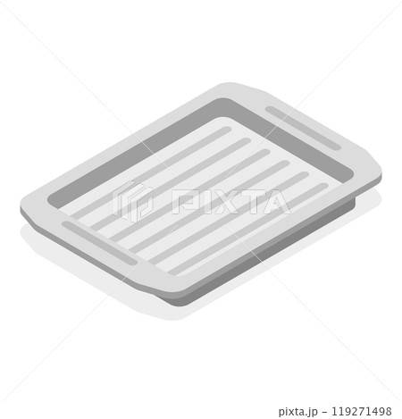 3D Isometric Flat  Set of Empty Serving Trays. Item 1 119271498