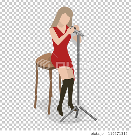 3D Isometric Flat Illustration of Jazz Band. Item 4 3D Isometric Flat Illustration of Jazz Band. Item 4 119271513