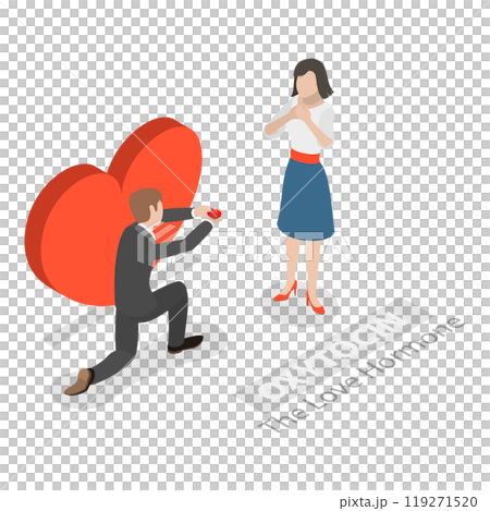 3D Isometric Flat Illustration of Happy Hormones. Item 1 3D Isometric Flat Illustration of Happy Hormones. Item 1 119271520