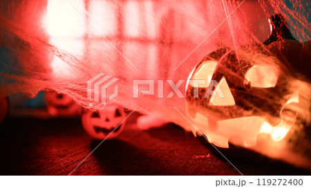 Halloween pumpkin moves in search of prey Halloween pumpkin moves in search of prey 119272400