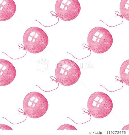Pink Watercolor Balloons. Birthday Surprise. Seamless Pattern. Holiday Concept. Design Element. Colorful Pattern. Party Decoration 119272476