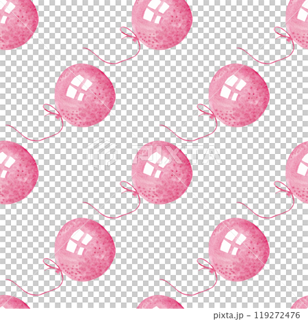Pink Watercolor Balloons. Birthday Surprise. Seamless Pattern. Holiday Concept. Design Element. Colorful Pattern. Party Decoration 119272476