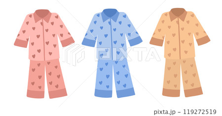 Vector illustration of pyjamas with hearts 119272519