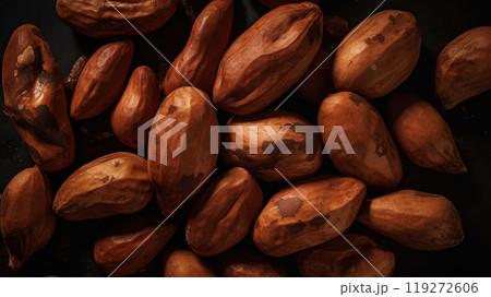 Dried Kola Nuts background. Food backdrop. Generative AI 119272606