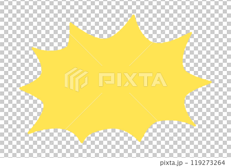 鋸齒狀水平黃色語音氣泡-簡單的漫畫風格橫幅或框架材料 119273264