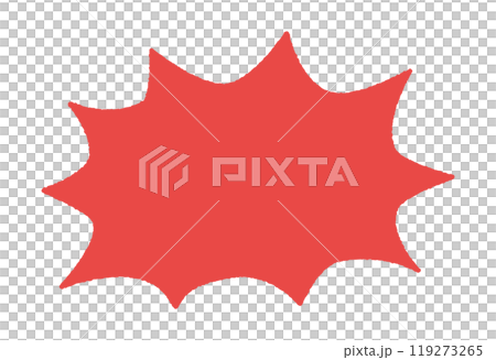 Jagged horizontal red speech bubble - Simple comic style banner or frame material 119273265