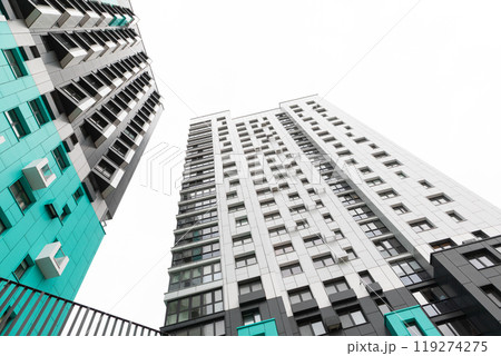 High-rise apartment buildings in a residential area showcasing modern architecture and potential for High-rise apartment buildings in a residential area showcasing modern architecture and potential for 119274275