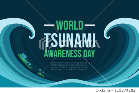 World Tsunami Day is raise awareness every year on November 5 design templet 119274282