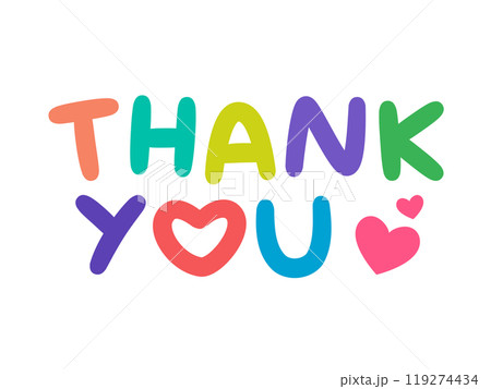 Vector handdrawn illustration. Lettering phrases Thank You 119274434