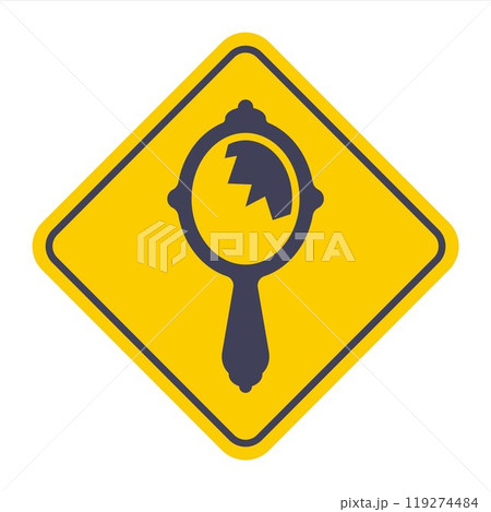 broken mirror icon. bad omen. 119274484