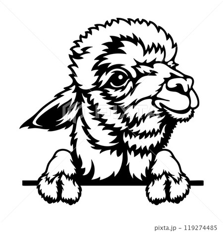 Peeking Llama - Funny Farm Animal - Animal Stencil Cut Files 119274485