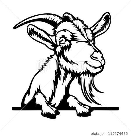 Peeking Goat - Funny Farm Animal - Animal Stencil Cut Files 119274486