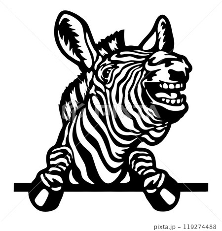 Peeking Zebra - Funny Wild Animal - Animal Stencil Cut Files 119274488