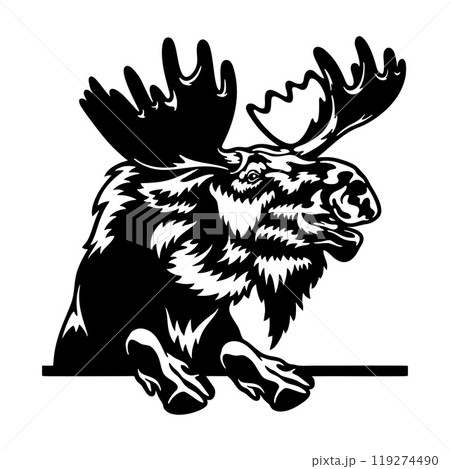 Peeking Elk - Funny Wild Animal - Animal Stencil Cut Files 119274490