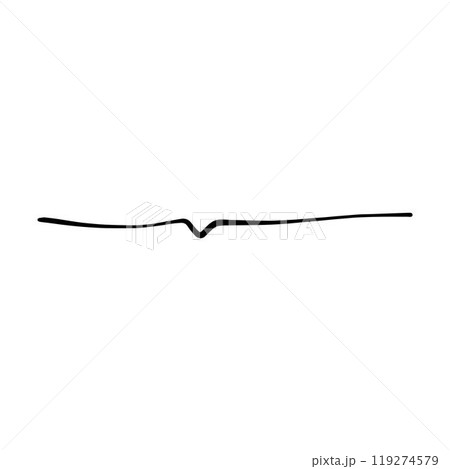 Hand drawn curly divider line icon vector illustration design element of swish, swash, swoosh underline swirl squiggle stroke line 119274579