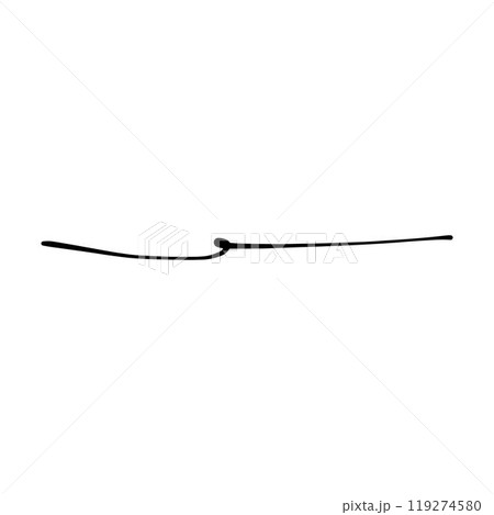 Hand drawn curly divider line icon vector illustration design element of swish, swash, swoosh underline swirl squiggle stroke line 119274580