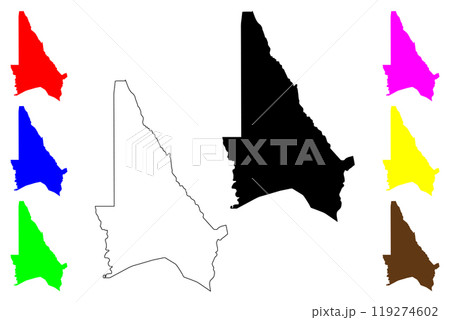 Kouffo Department (Departments of Benin, Republic of Benin, Dahomey) map vector illustration, scribble sketch Kouffo map 119274602