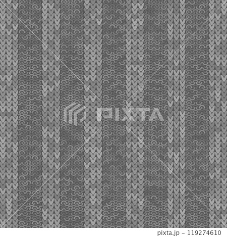 Vector Stylish Knit. Grey Knitted Texture. Woolen Pullover Canvas Print. Winter Fabric Pattern 119274610