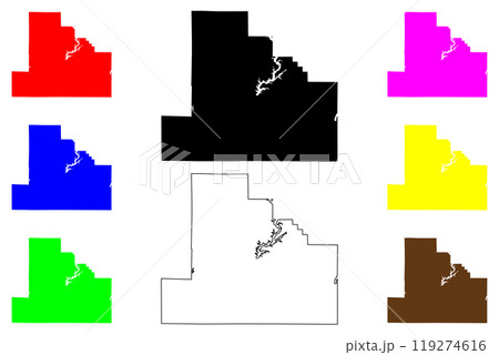 Shelby County, Illinois (U.S. county, United States of America, USA, U.S., US) map vector illustration, scribble sketch Shelby map 119274616