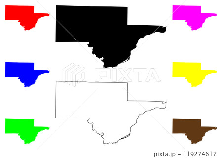 Schuyler County, Illinois (U.S. county, United States of America, USA, U.S., US) map vector illustration, scribble sketch Schuyler map 119274617