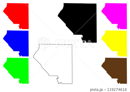 St. Clair County, Illinois (U.S. county, United States of America, USA, U.S., US) map vector illustration, scribble sketch Saint Clair map 119274618