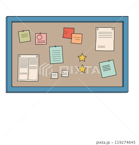 cork billboard with notes and messages cork billboard with notes and messages 119274645