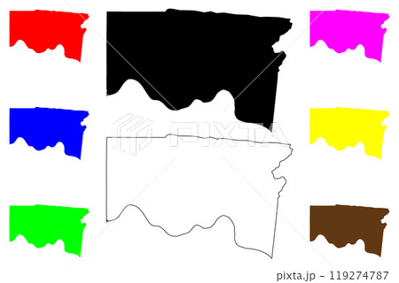 Hamilton County, Ohio State (U.S. county, United States of America, USA, U.S., US) map vector illustration, scribble sketch map 119274787