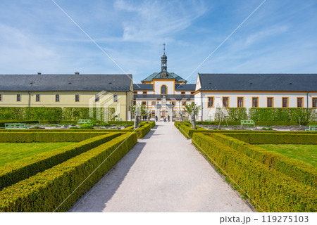 Herbal gardens of Kuks baroque hospital complex on sunny summer day, Czech Republic Herbal gardens of Kuks baroque hospital complex on sunny summer day, Czech Republic 119275103