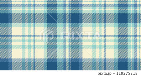 Conceptual vector texture textile, calm background seamless check. Quiet plaid pattern tartan fabric in light and cyan colors. Conceptual vector texture textile, calm background seamless check. Quiet plaid pattern tartan fabric in light and cyan colors. 119275218