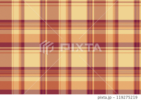 Empty pattern check tartan, oktoberfest seamless vector textile. Towel fabric plaid background texture in amber and red colors. 119275219