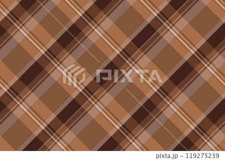 Multicultural pattern tartan textile, tough check background texture. Femininity fabric plaid seamless vector in orange and dark colors. Multicultural pattern tartan textile, tough check background texture. Femininity fabric plaid seamless vector in orange and dark colors. 119275239