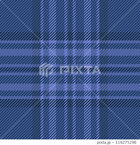 Refresh background vector texture, present check fabric pattern. Platform textile plaid seamless tartan in blue and dark colors. 119275296