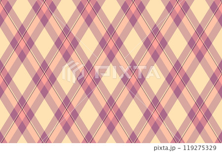 Argyle pattern of geometric rhombus. Harlequin check wallpaper design. Classic diamond shaped textile material for web background, print fabric clothing, sweater, wrapping paper, gift card, invitation 119275329