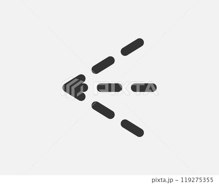 Spray icon of aerosol or airbrush for water gas nozzle steam, perfume deodorant, graffiti paint. Sign shower drops, disinfection, cleaning. 119275355